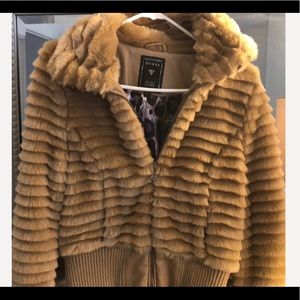 GUESS faux fur crop jacket